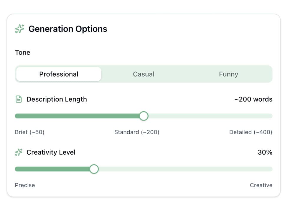 Text-only estate item listing creation without photos