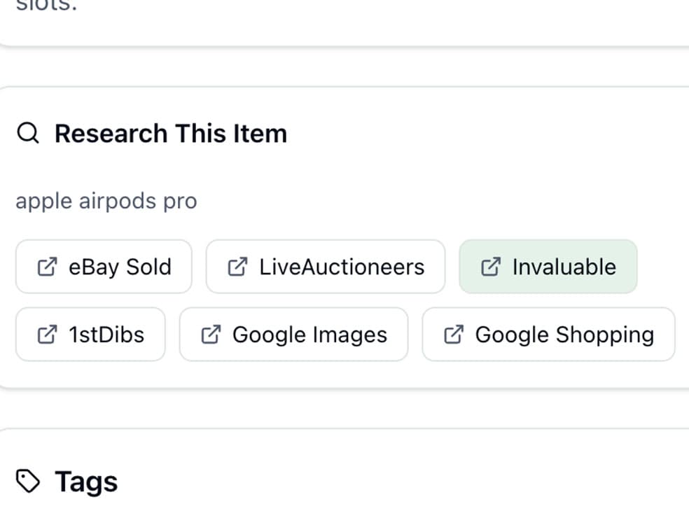 AI price estimation tool with market research and comparable sales data