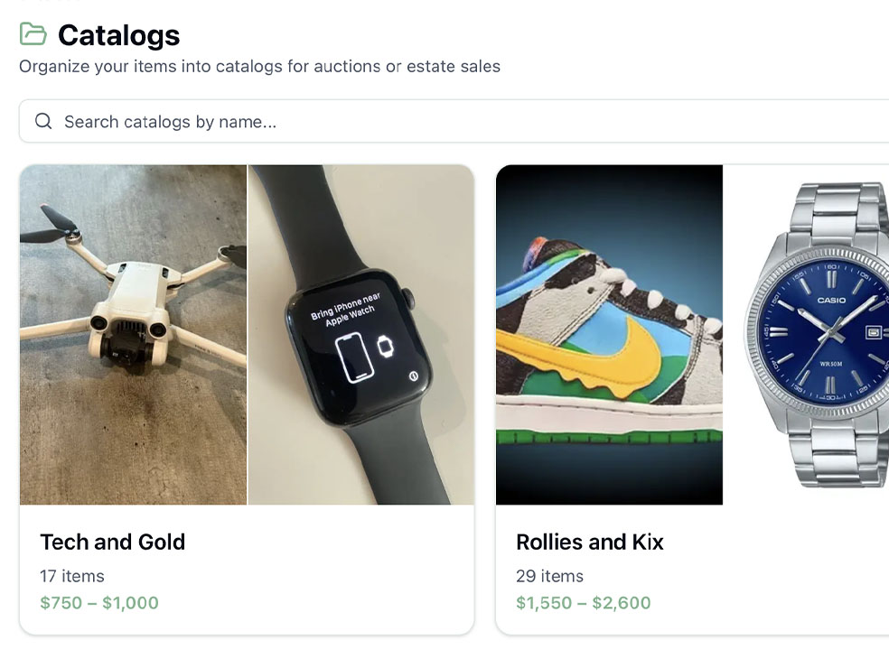 Catalogs & lot management